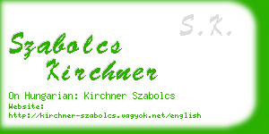 szabolcs kirchner business card